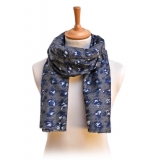 Fefè Napoli - Sciarpa Seta Dandy Pied De Poule Grigio - Sciarpe e Foulard - Handmade in Italy - Luxury Exclusive Collection