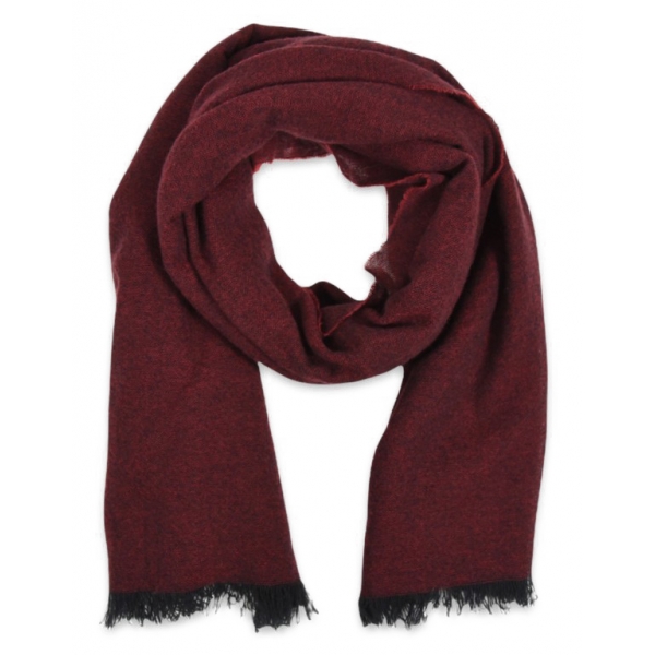 Fefè Napoli - Bordeaux Cashmere Elegance Scarf - Scarves and Foulards - Handmade in Italy - Luxury Exclusive Collection