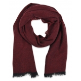 Fefè Napoli - Bordeaux Cashmere Elegance Scarf - Scarves and Foulards - Handmade in Italy - Luxury Exclusive Collection