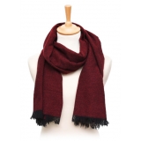 Fefè Napoli - Bordeaux Cashmere Elegance Scarf - Scarves and Foulards - Handmade in Italy - Luxury Exclusive Collection