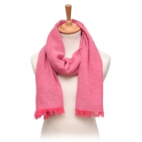 Fefè Napoli - Fucsia Cashmere Elegance Scarf - Scarves and Foulards - Handmade in Italy - Luxury Exclusive Collection