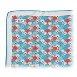 Fefè Napoli - Turquoise Matisse Silk Foulard - Scarves and Foulards - Handmade in Italy - Luxury Exclusive Collection