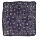 Fefè Napoli - Bandana Cotone Seta Blu - Sciarpe e Foulard - Handmade in Italy - Luxury Exclusive Collection