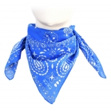 Fefè Napoli - Blue Denim Silk Cotton Bandana - Scarves and Foulards - Handmade in Italy - Luxury Exclusive Collection