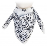 Fefè Napoli - White Silk Cotton Bandana - Scarves and Foulards - Handmade in Italy - Luxury Exclusive Collection