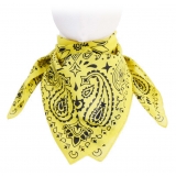 Fefè Napoli - Yellow Silk Cotton Bandan - Scarves and Foulards - Handmade in Italy - Luxury Exclusive Collection