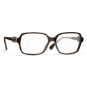 Chanel - Occhiali da Vista Quadrata - Marrone - Chanel Eyewear