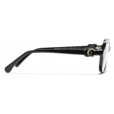 Chanel - Occhiali da Vista Quadrata - Nero Oro - Chanel Eyewear