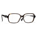 Chanel - Occhiali da Vista Quadrata - Tartaruga Scuro - Chanel Eyewear