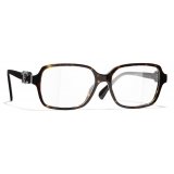 Chanel - Occhiali da Vista Quadrata - Tartaruga Scuro - Chanel Eyewear