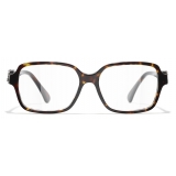 Chanel - Occhiali da Vista Quadrata - Tartaruga Scuro - Chanel Eyewear