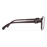 Chanel - Occhiali da Vista Quadrata - Rosso Argento Scuro - Chanel Eyewear