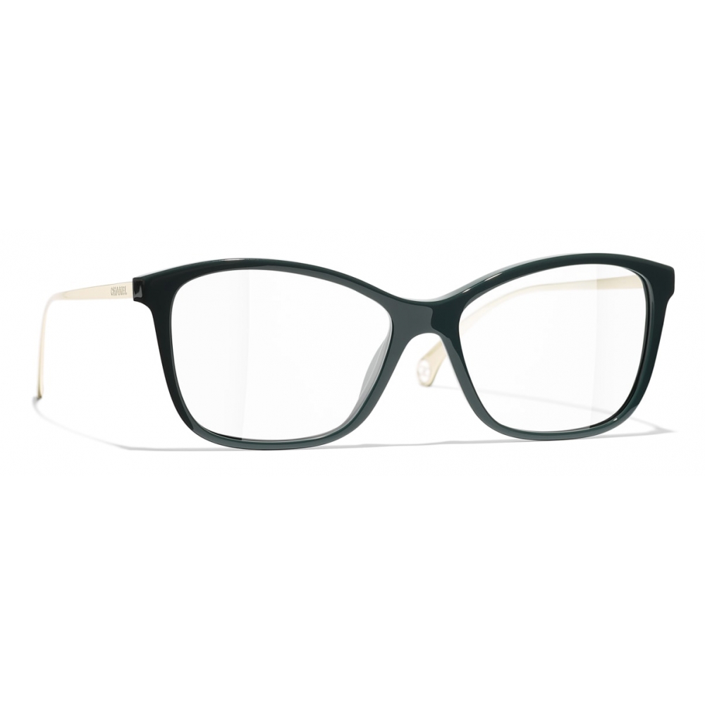 Chanel - Rectangular Eyeglasses - Green - Chanel Eyewear - Avvenice