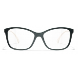 Chanel - Rectangular Eyeglasses - Green - Chanel Eyewear