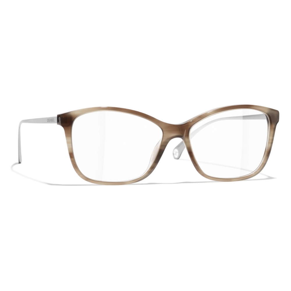 Chanel - Rectangular Eyeglasses - Taupe - Chanel Eyewear - Avvenice
