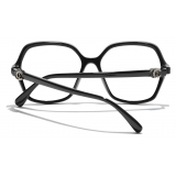 Chanel - Occhiali da Vista a Farfalla - Nero Oro - Chanel Eyewear