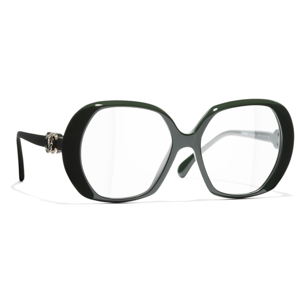 Chanel - Occhiali da Vista Quadrata - Verde - Chanel Eyewear