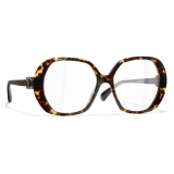 Chanel - Occhiali da Vista Quadrata - Tartaruga Scuro - Chanel Eyewear