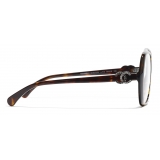 Chanel - Occhiali da Vista Quadrata - Tartaruga Scuro - Chanel Eyewear