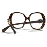 Chanel - Occhiali da Vista Quadrata - Tartaruga Scuro - Chanel Eyewear