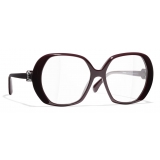 Chanel - Square Eyeglasses - Red Dark Silver - Chanel Eyewear