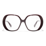 Chanel - Square Eyeglasses - Red Dark Silver - Chanel Eyewear