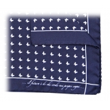 Fefè Napoli - Blue Butterfly Silk Dandy Pocket Square - Pocket-Square - Handmade in Italy - Luxury Exclusive Collection