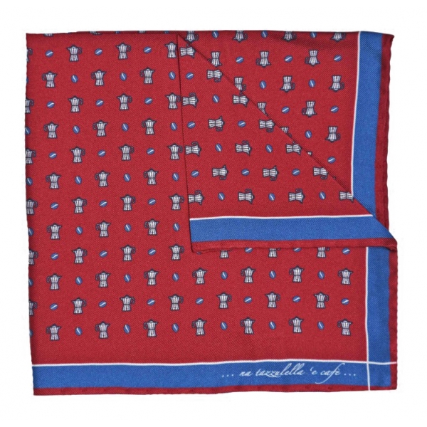Fefè Napoli - Bordeaux Coffee Silk Dandy Pocket Square - Pocket-Square - Handmade in Italy - Luxury Exclusive Collection