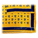 Fefè Napoli - Yellow Coffee Silk Dandy Pocket Square - Pocket-Square - Handmade in Italy - Luxury Exclusive Collection