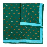 Fefè Napoli - Green Bassett Silk Dandy Pocket Square - Pocket-Square - Handmade in Italy - Luxury Exclusive Collection