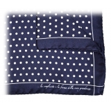 Fefè Napoli - Blue Pois Silk Gentleman Pocket Square - Pocket-Square - Handmade in Italy - Luxury Exclusive Collection