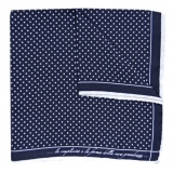 Fefè Napoli - Blue Pois Silk Gentleman Pocket Square - Pocket-Square - Handmade in Italy - Luxury Exclusive Collection
