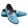 Nicolao Atelier - Pantofola Furlana in Damasco di Seta Bluette - Donna - Calzatura - Made in Italy - Luxury Exclusive Collection