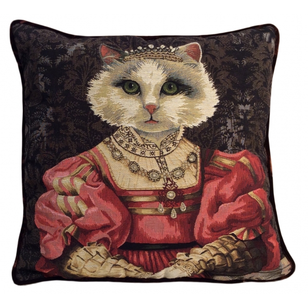 Nicolao Atelier - Pillow with Portrait - Caterina de 'Medici  - Pillow - Made in Italy - Luxury Exclusive Collection
