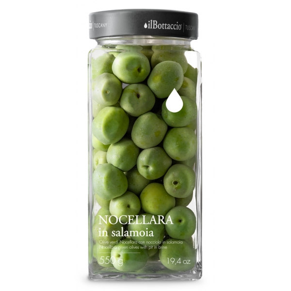 Il Bottaccio - Olive Verdi Nocellara in Salamoia - Italiano - Alta Qualità - 550 gr