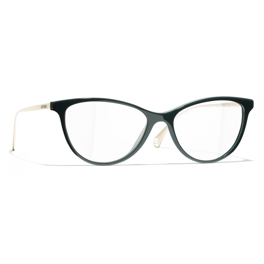 Chanel - Cat-Eye Eyeglasses - Green - Chanel Eyewear - Avvenice