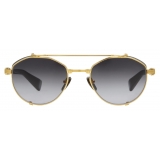 Balmain - Brigade-IV Black and Gold Sunglasses in Titanium - Balmain Eyewear