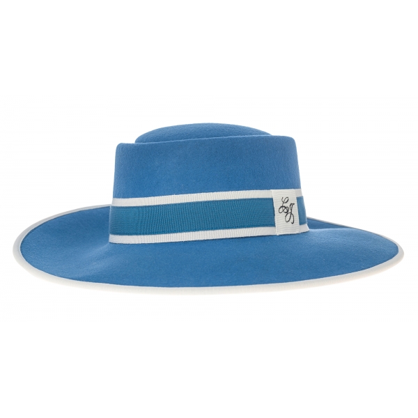 Catalina Jacob - Cappello Naturale - Blu - Handmade in Italy - Luxury Exclusive Collection
