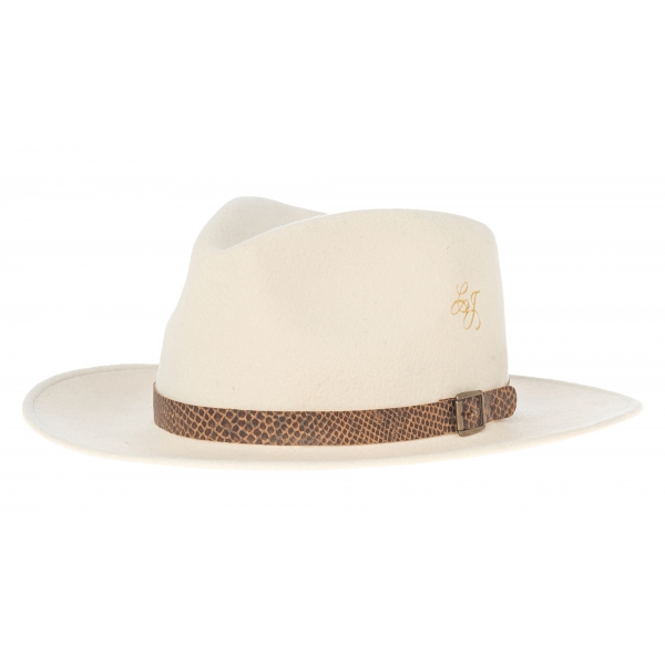 Catalina Jacob - Natural Cowboy Hat - White - Handmade in Italy - Luxury Exclusive Collection