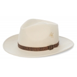 Catalina Jacob - Cappello Naturale Cowboy - Bianco - Handmade in Italy - Luxury Exclusive Collection