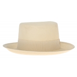 Catalina Jacob - Cappello Naturale Vintage - Bianco - Handmade in Italy - Luxury Exclusive Collection