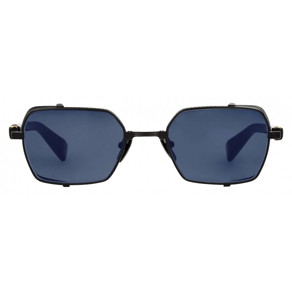 Balmain - Black and Blue-Tone Titanium Brigade-III Sunglasses - Balmain Eyewear