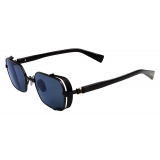 Balmain - Black and Blue-Tone Titanium Brigade-III Sunglasses - Balmain Eyewear