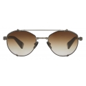 Balmain - Occhiali da Sole Neri e Marrone Scuro in Titanio - Balmain Eyewear