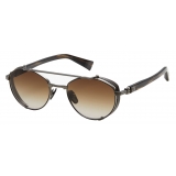 Balmain - Black and Dark Brown Titanium Sunglasses - Balmain Eyewear
