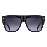 Balmain - Occhiali da Sole B-I in Acetato Nero e Dorato - Balmain Eyewear