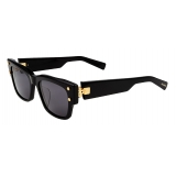 Balmain - Occhiali da Sole B-IV Squadrati Neri e Dorati in Acetato - Balmain Eyewear