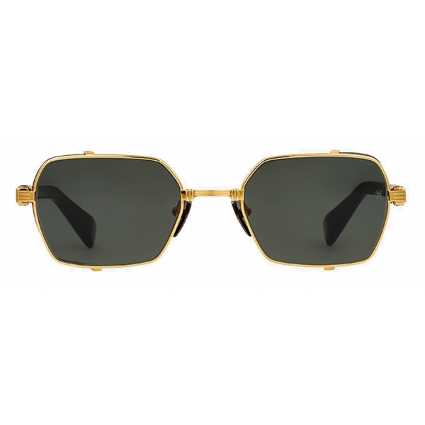 Balmain - Black and Gold-Tone Titanium Brigade-III Sunglasses - Balmain Eyewear