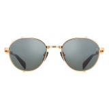 Balmain - Occhiali da Sole Brigade-I in Titanio Dorato e Nero - Balmain Eyewear