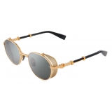 Balmain - Occhiali da Sole Brigade-I in Titanio Dorato e Nero - Balmain Eyewear